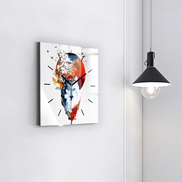 Reloj cuadrado Hombre Lobo Luna Llena y Luna