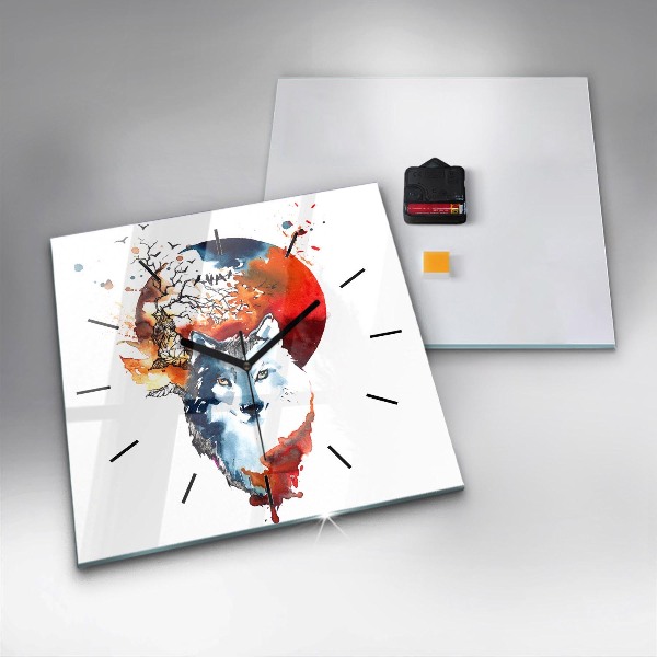 Reloj cuadrado Hombre Lobo Luna Llena y Luna