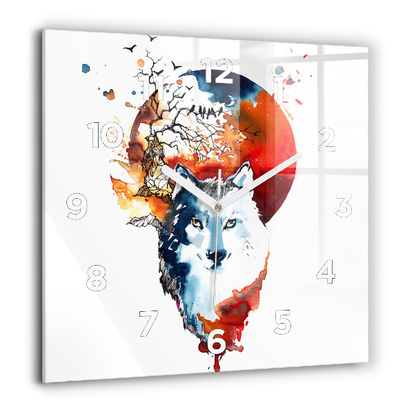 Reloj cuadrado Hombre Lobo Luna Llena y Luna