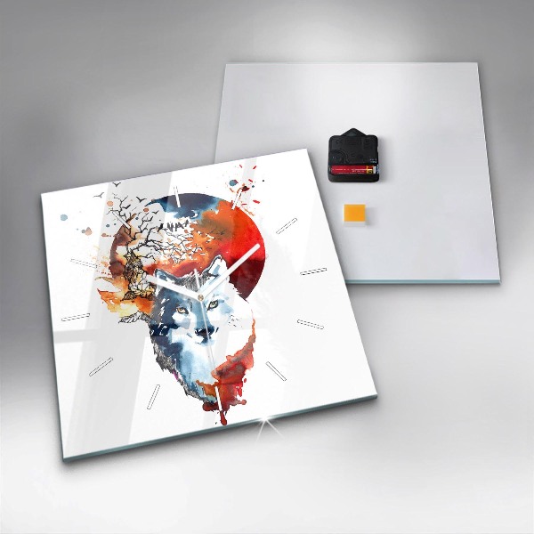 Reloj cuadrado Hombre Lobo Luna Llena y Luna