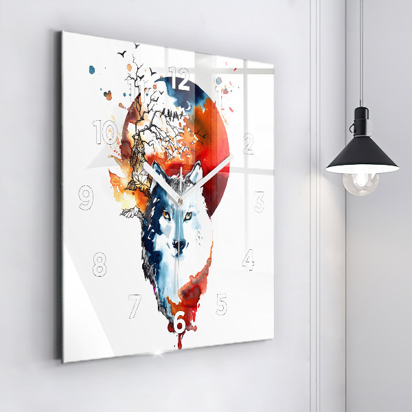 Reloj cuadrado Hombre Lobo Luna Llena y Luna