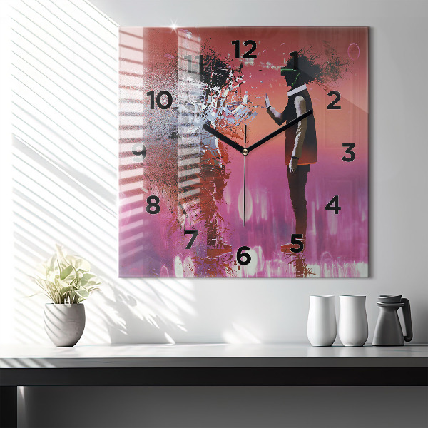 Reloj de pared cuadrado Ciberespacio