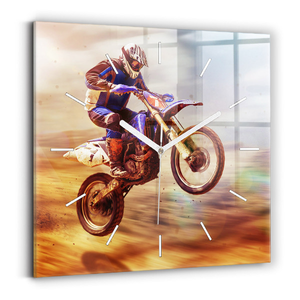 Reloj de pared cuadrado Enduro motocross