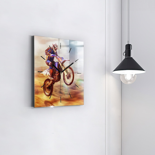 Reloj de pared cuadrado Enduro motocross