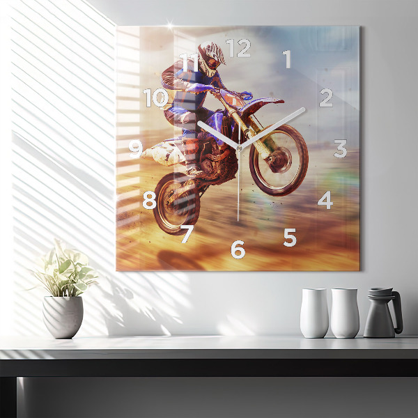 Reloj de pared cuadrado Enduro motocross