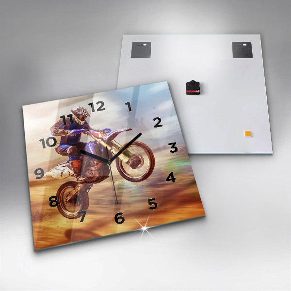 Reloj de pared cuadrado Enduro motocross