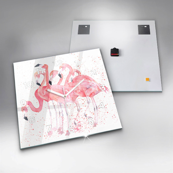 Reloj de pared cuadrado Grupo de flamencos