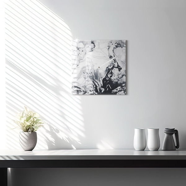 Reloj cuadrado Mármol abstracto de tinta