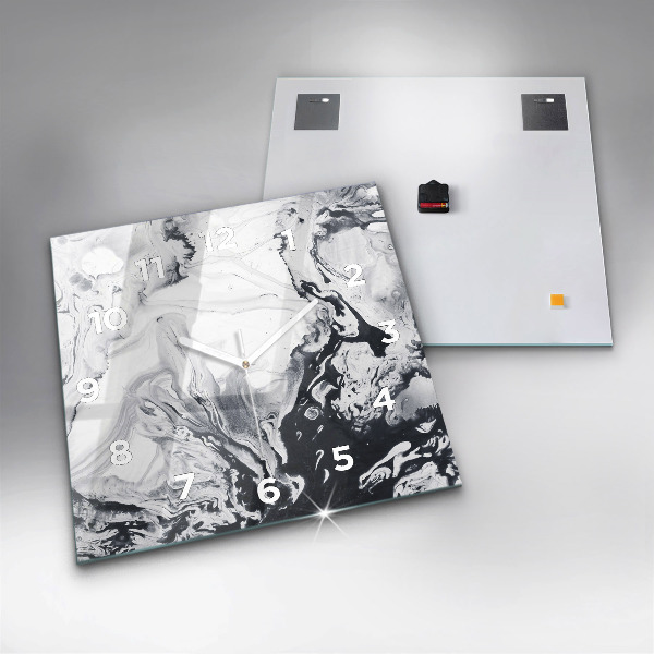 Reloj cuadrado Mármol abstracto de tinta