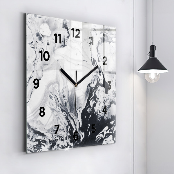 Reloj cuadrado Mármol abstracto de tinta