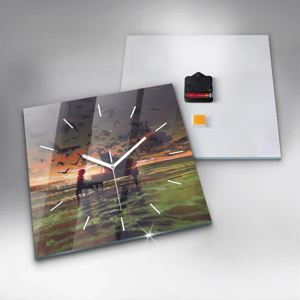 Reloj de pared cuadrado Concierto en la playa