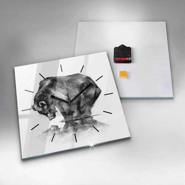 Reloj de pared cuadrado Dibujo oso