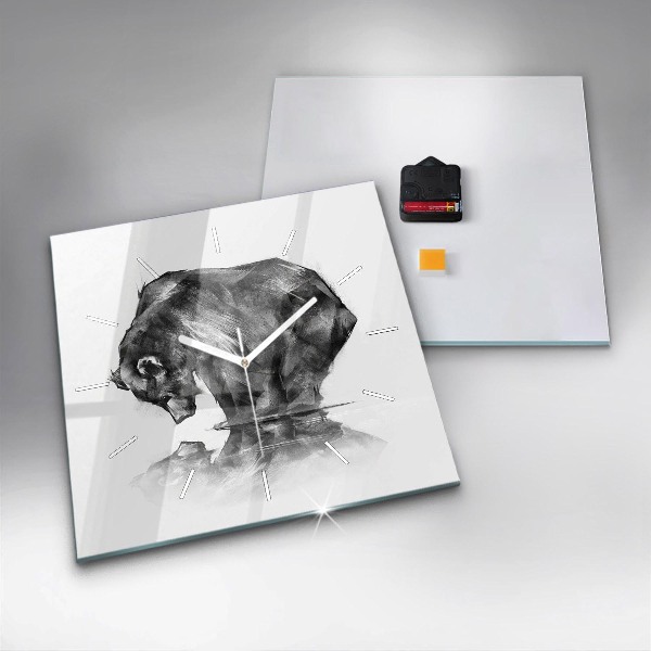 Reloj de pared cuadrado Dibujo oso