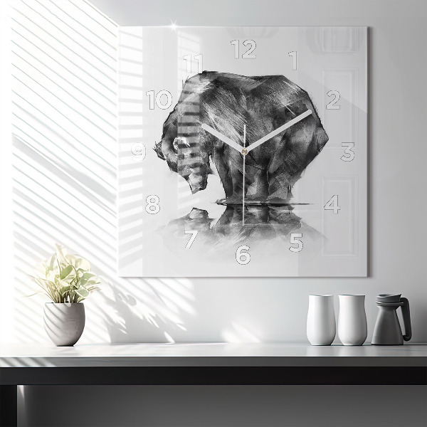 Reloj de pared cuadrado Dibujo oso