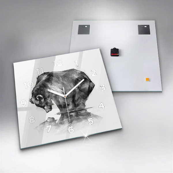 Reloj de pared cuadrado Dibujo oso