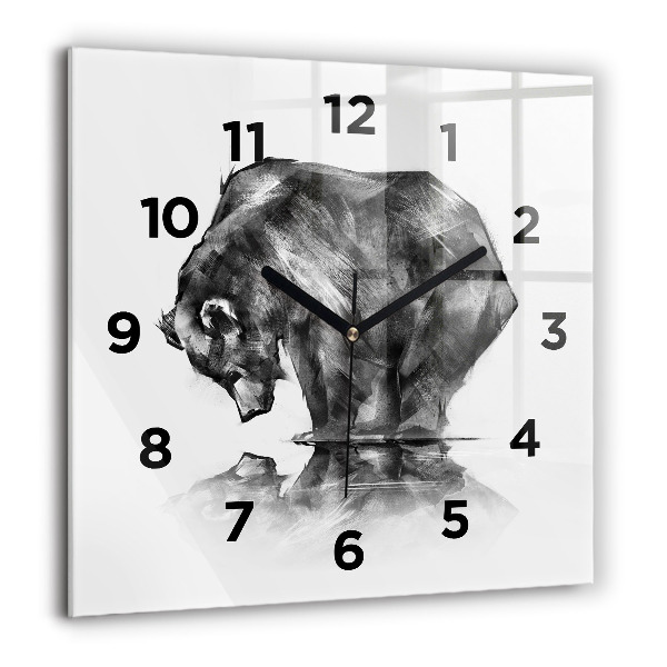 Reloj de pared cuadrado Dibujo oso