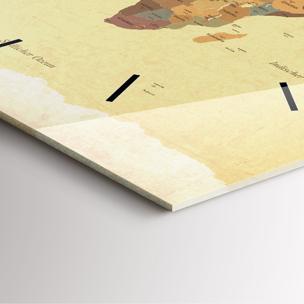 Reloj cuadrado Mapamundi estilo vintage