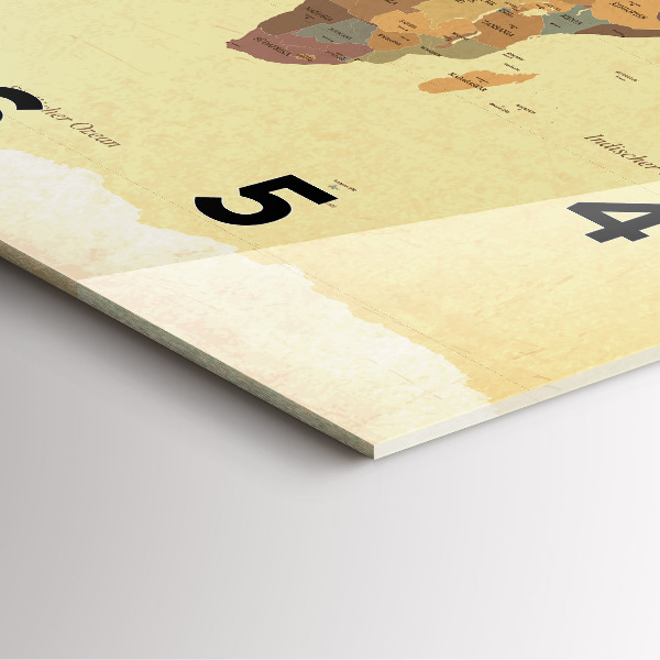 Reloj cuadrado Mapamundi estilo vintage