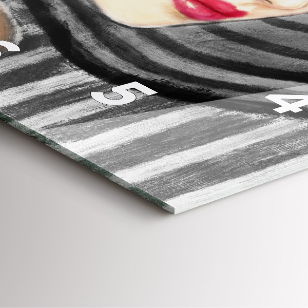 Reloj de pared cuadrado Mujer en blanco y negro