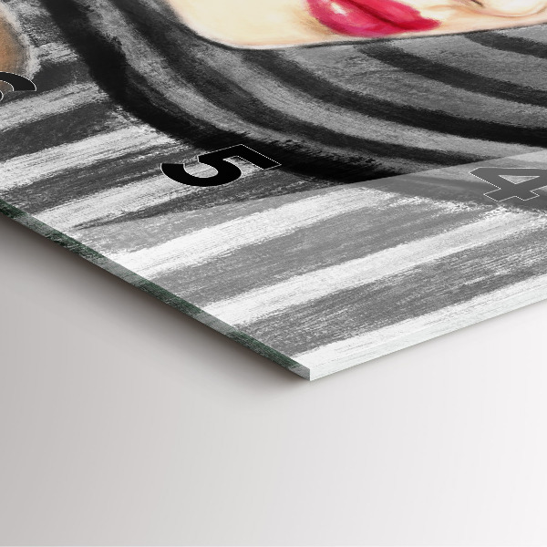 Reloj de pared cuadrado Mujer en blanco y negro