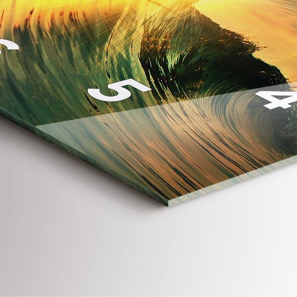 Reloj cuadrado Ola perspectiva Puesta de sol