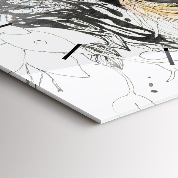 Reloj de pared cuadrado Rostro de mujer abstracto