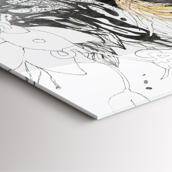 Reloj de pared cuadrado Rostro de mujer abstracto