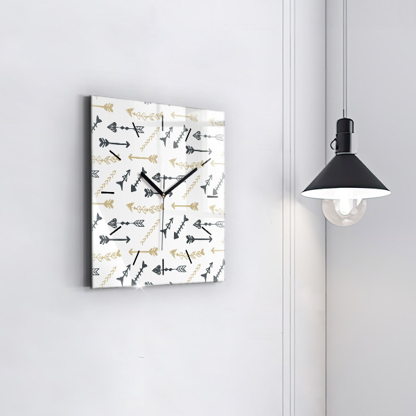 Reloj de pared cuadrado Patrón geométrico de hipster