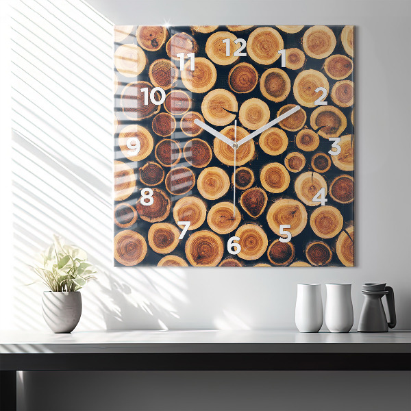 Reloj de pared cuadrado Madera