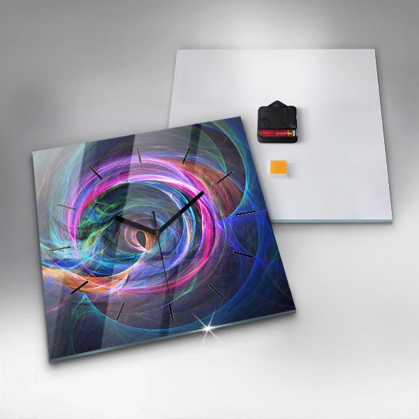 Reloj de pared cuadrado Fractal colorido