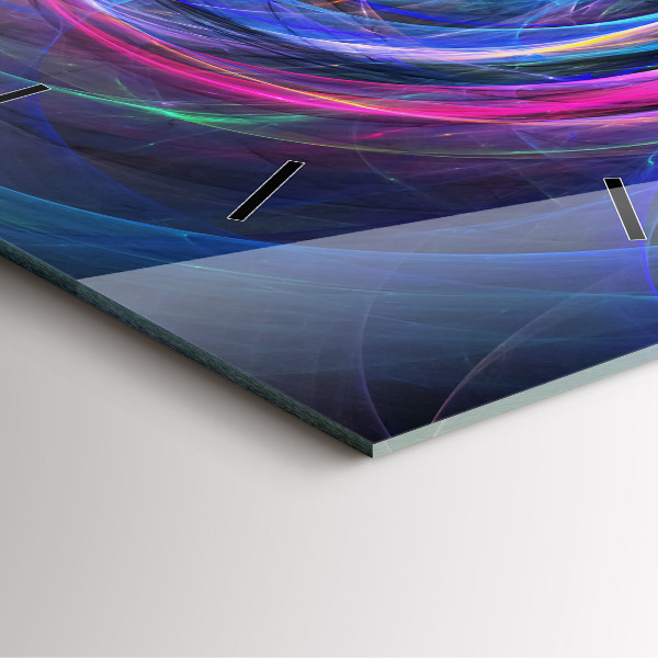 Reloj de pared cuadrado Fractal colorido