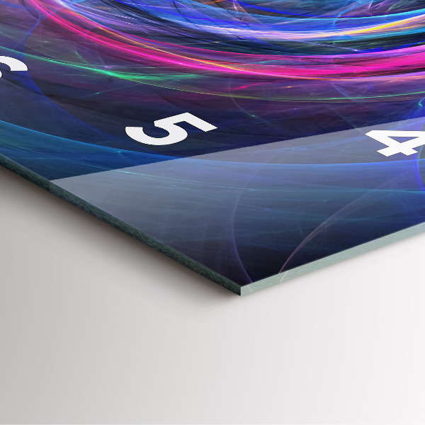 Reloj de pared cuadrado Fractal colorido