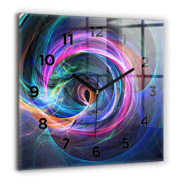 Reloj de pared cuadrado Fractal colorido