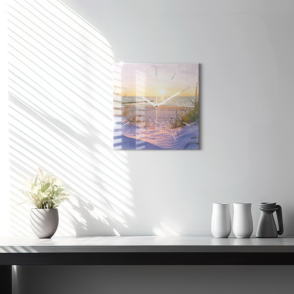 Reloj de pared cuadrado Atardecer en el mar polaco