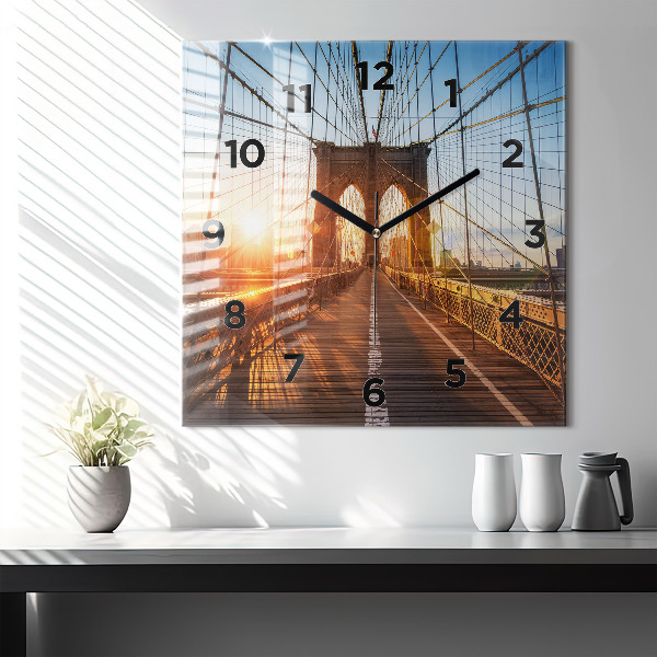 Reloj de pared cuadrado Puente de Brooklyn NYC