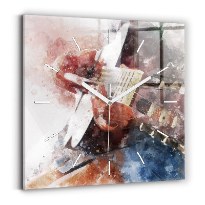 Reloj cuadrado Visualización de guitarra