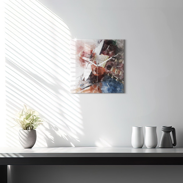 Reloj cuadrado Visualización de guitarra