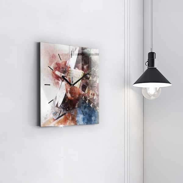 Reloj cuadrado Visualización de guitarra