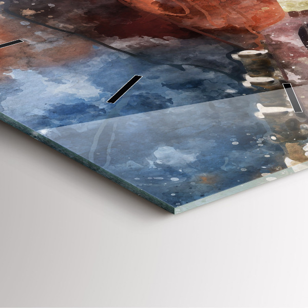 Reloj cuadrado Visualización de guitarra