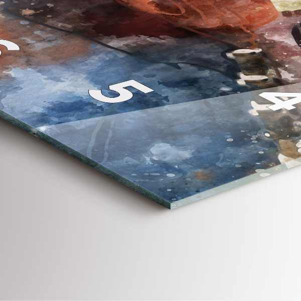 Reloj cuadrado Visualización de guitarra