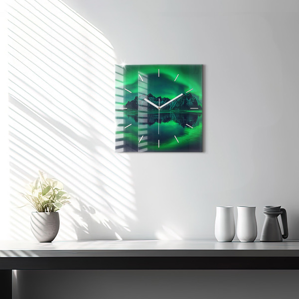 Reloj de pared cuadrado Aurora boreal