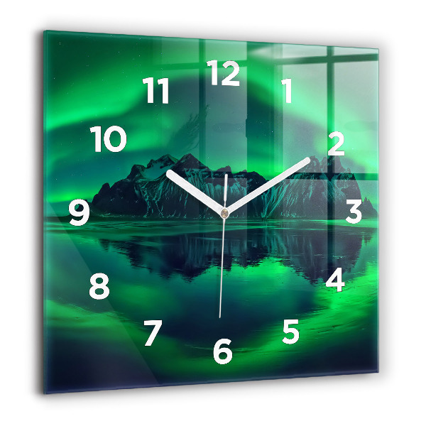 Reloj de pared cuadrado Aurora boreal