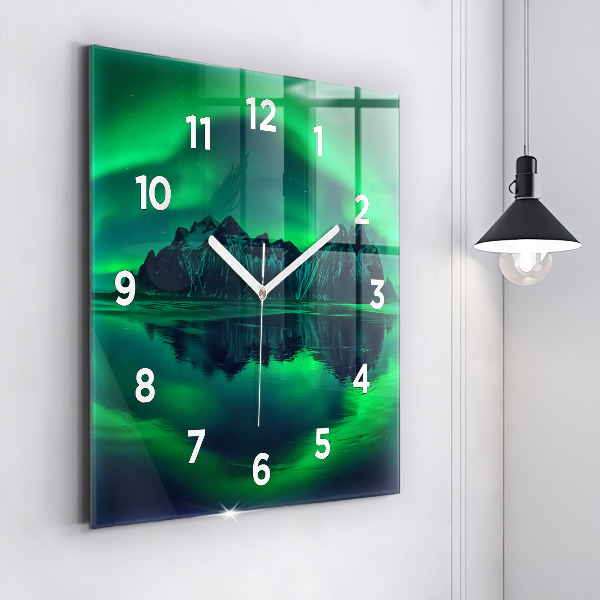 Reloj de pared cuadrado Aurora boreal