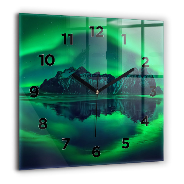 Reloj de pared cuadrado Aurora boreal
