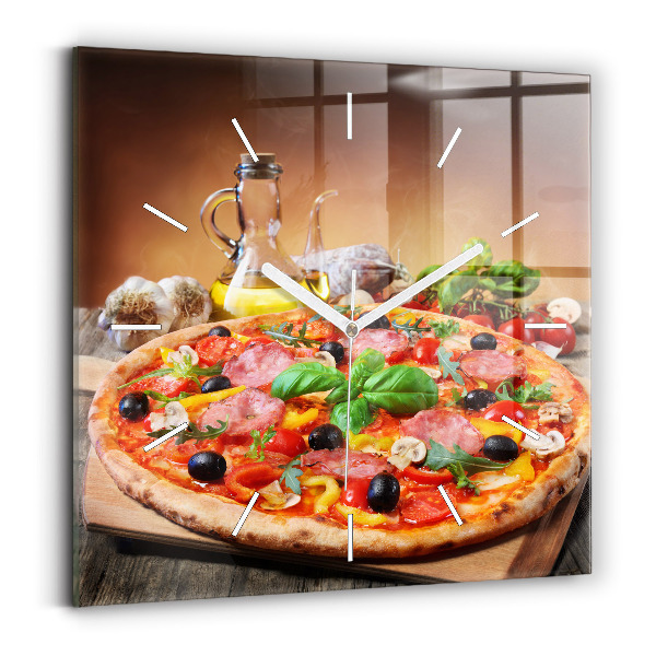 Reloj cuadrado Corazón culinario de Italia