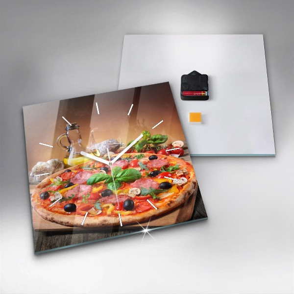 Reloj cuadrado Corazón culinario de Italia