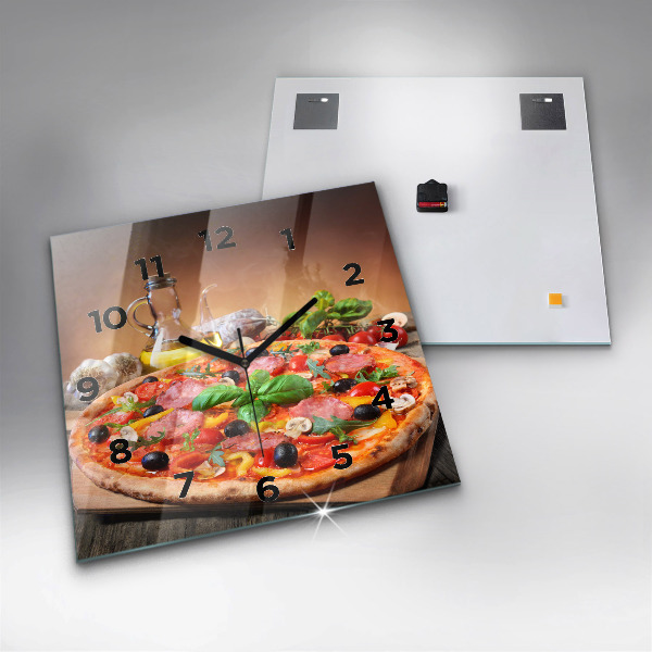 Reloj cuadrado Corazón culinario de Italia