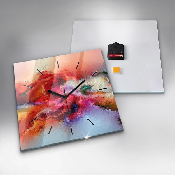 Reloj de pared cuadrado Pintura derramada
