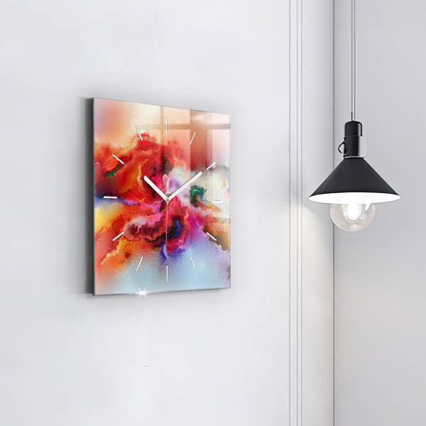 Reloj de pared cuadrado Pintura derramada