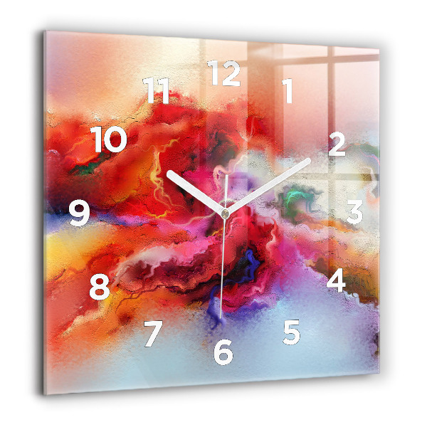 Reloj de pared cuadrado Pintura derramada